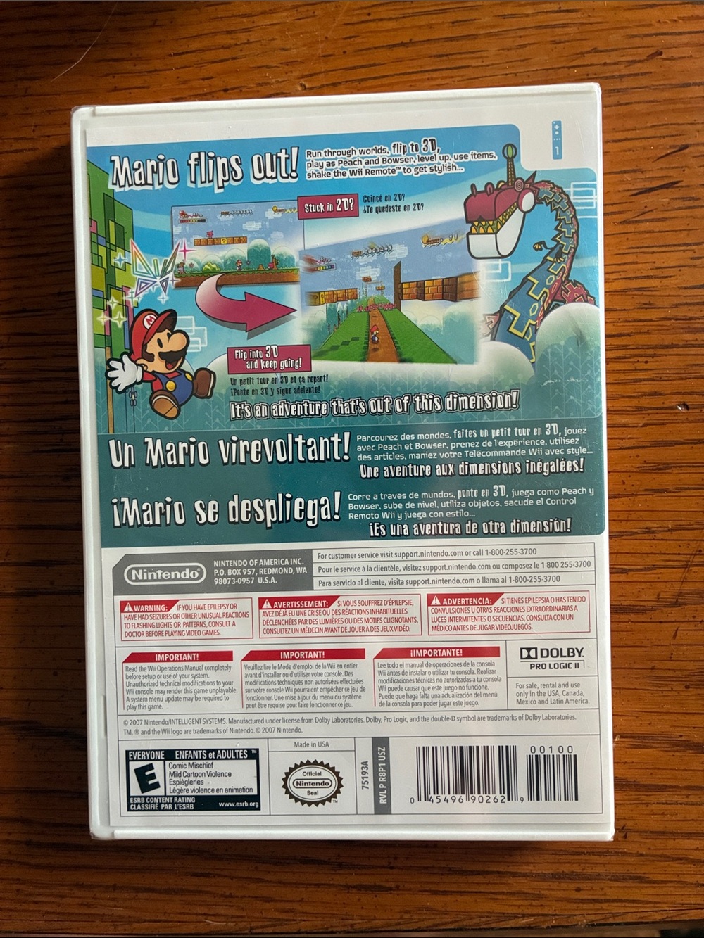 Nintendo Super Paper Mario (Wii) - Red and Blue Cover Sealed! - Picture 2 of 7